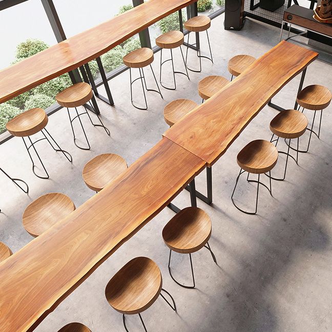 Juego de mesa de barra de madera maciza rectangular industrial 1/2/5/7 Piezas Conjunto de mesa de mostrador