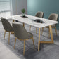 Nordic Glam Style 1/4/5 Pieces Dining Sintered Stone Dining Table Set with Metal Legs Clearhalo 'Dining Room Sets' 'Dining Tables & Seating' 'dining_room_set' 'furn' 'furn_dining_room_set' 'Furniture' 'furniture_dining_room_set' 'Kitchen & Dining Furniture' 'kitchen&dining_furn' 'kitchen' 1200x1200_2fc68b7a-a3cb-49a2-8ce6-c41a68909052