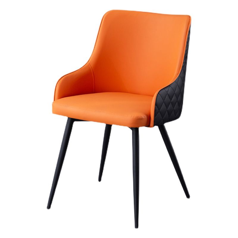 Contemporary Metal Dining Room Chairs Faux Leather Dining Chairs for Home Use Clearhalo ' kitchen&dining_furn' 'Dining Chairs' 'Dining Tables & Seating' 'dining_chair' 'furn' 'furn_dining_chair' 'Furniture' 'furniture_dining_chair' 'Kitchen & Dining Furniture' 'kitchen' 1200x1200_2fc7f17b-733e-4310-b4e5-5f4274df1bb4