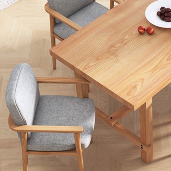 Rectangle Pine Wood Table for Restaurant Modern Dining Table with Trestle Base