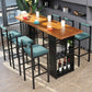 Industrial Table and Stool Set 1/2/7 Pieces Solid Wood Bar Table and Stools Clearhalo 'Bar Furniture' 'furn' 'furn_home_bar_bar_sets' 'Furniture' 'Home Bars & Bar Sets' 'home_bar_bar_sets' 'Kitchen & Dining Furniture' 1200x1200_2fca2496-ee1c-44cc-914a-8bfddbd196df