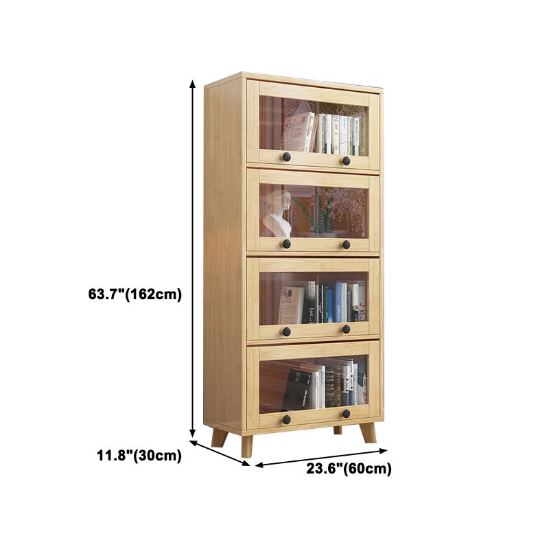 11.8" W Closed Storage Bookcase Modern Wooden Bookshelf with Glass Doors Clearhalo 'Bookcases' 'furn' 'furn_bookcases' 'Furniture' 'Office Furniture' 1200x1200_2fca25be-0dab-4c02-9425-d0061ad496aa