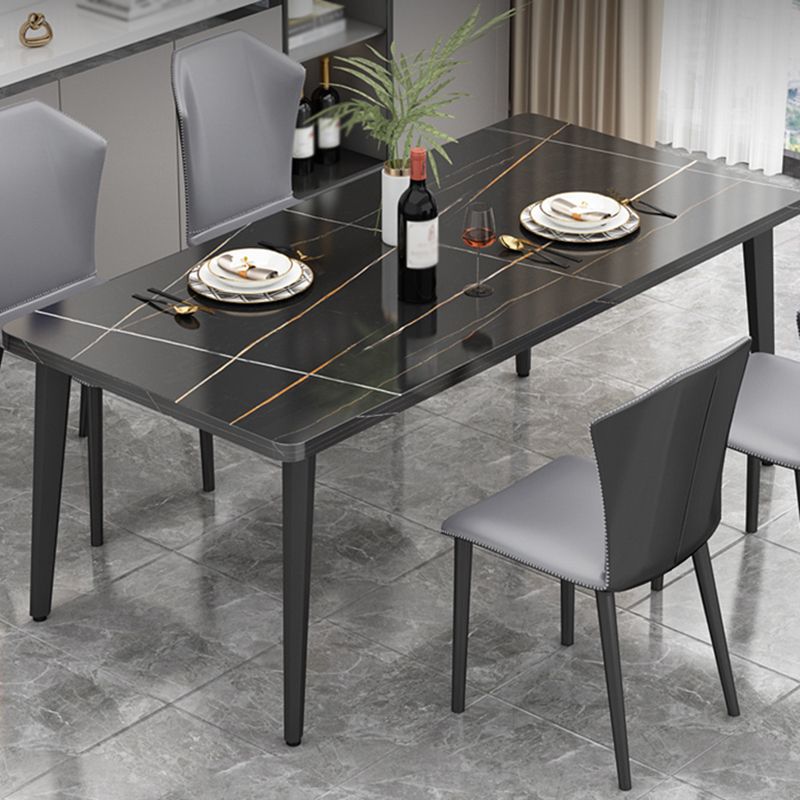 Minimalist Kitchen Rectangle Dining Table Sintered Stone Standard Dining Table with 4 Legs Base Clearhalo ' dining_table' 'Dining Tables & Seating' 'Dining Tables' 'furn' 'furn_dining_table' 'Furniture' 'furniture_dining_table' 'Kitchen & Dining Furniture' 'kitchen&dining_furn' 'kitchen' 'kitchen_dining_table' 1200x1200_2fcab5e5-0249-46be-b278-754f26cc3933