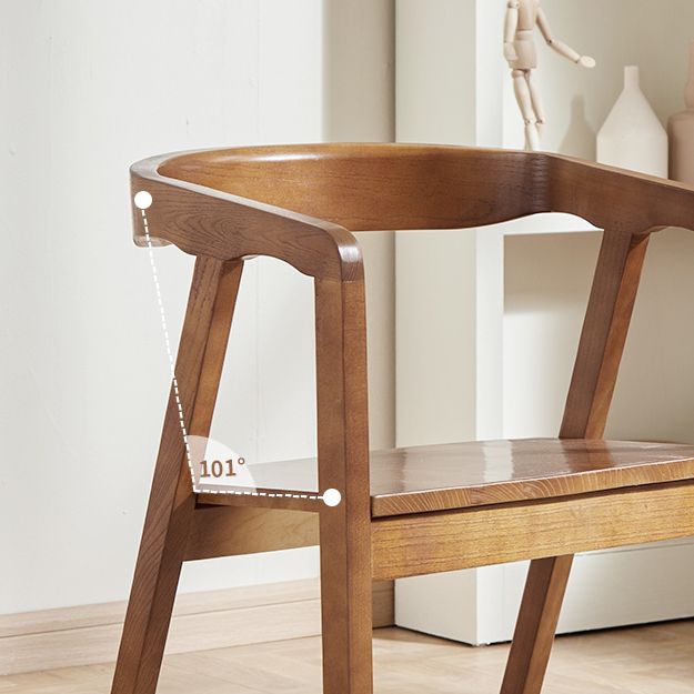 Zeitgenössischer Esszimmer Massives Holz offener Rückseite Esstuhl