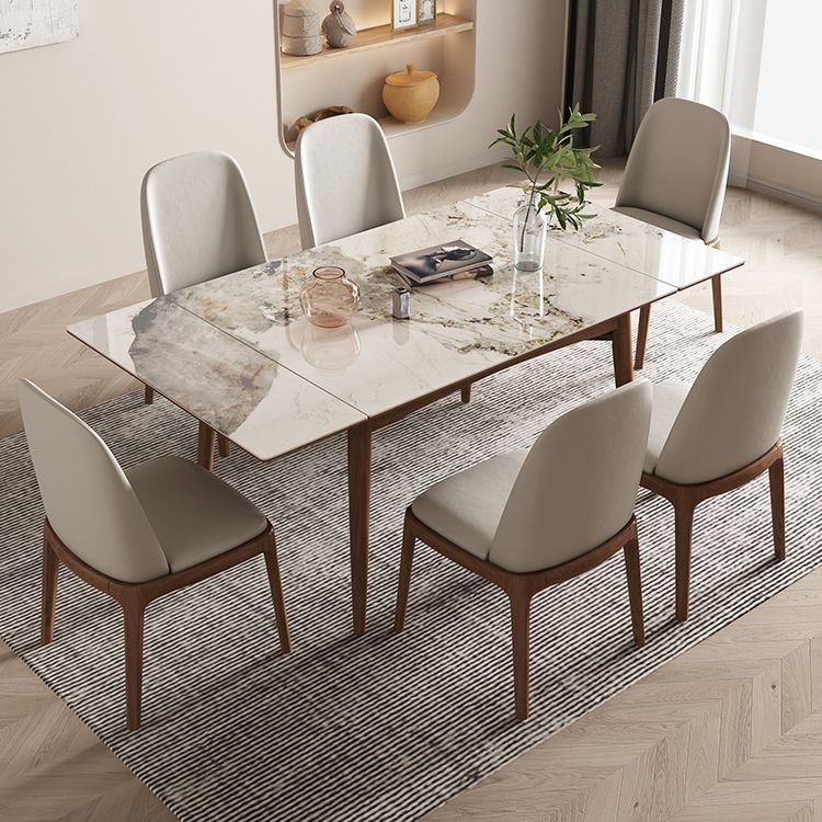 Midcentury Stone Dining Table Rectangle 4 Legs Furniture,43.3"L x 31.5"W x 30.7"H Clearhalo ' dining_table' 'Dining Tables & Seating' 'Dining Tables' 'furn' 'furn_dining_table' 'Furniture' 'furniture_dining_table' 'Kitchen & Dining Furniture' 'kitchen&dining_furn' 'kitchen' 'kitchen_dining_table' 1200x1200_2fcadfcf-cc53-452a-9563-8f5978fc93f1
