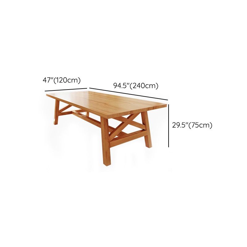 Natural Finish Table with Wooden Base Modern Solid Wood Top Dining Table Clearhalo 'Dining Tables & Seating' 'Dining Tables' 'dining_table' 'furn' 'furn_dining_table' 'Furniture' 'Kitchen & Dining Furniture' 1200x1200_2fcba91c-f868-4bf1-806e-d18edcd68e23