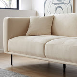 White Tuxedo Arm Sofa Contemporary Sofa with Bolster Pillows for Living Room Clearhalo 'furn' 'furn_sofas' 'Furniture' 'Living Room Furniture' 'Sofa' 'sofas' 1200x1200_2fcbd286-9215-496d-ac1c-6224907b7105