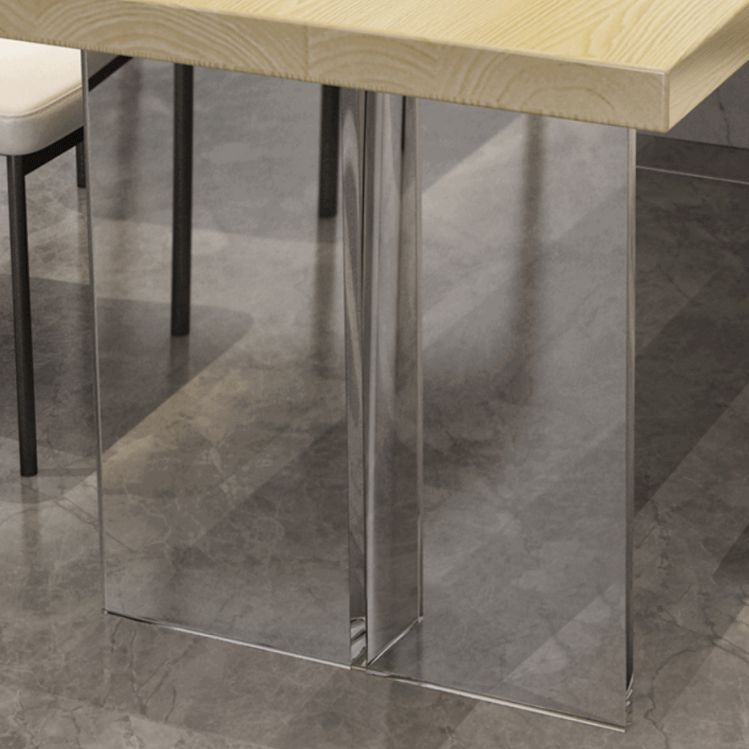 Solid Wood Dining Table Modern Rectangle Table with Double Pedestal Base Clearhalo ' dining_table' 'Dining Tables & Seating' 'Dining Tables' 'furn' 'furn_dining_table' 'Furniture' 'furniture_dining_table' 'Kitchen & Dining Furniture' 'kitchen&dining_furn' 'kitchen' 'kitchen_dining_table' 1200x1200_2fcbf4cc-a31b-4711-a9c1-2fcabb4ea5c3