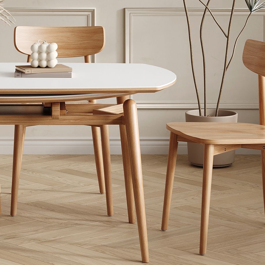 Modern White Stone Top Dining Table Extendable for Small Spaces Clearhalo 'Dining Tables & Seating' 'Dining Tables' 'dining_table' 'furn' 'furn_dining_table' 'Furniture' 'Kitchen & Dining Furniture' 1200x1200_2fcc457b-c0b9-4d95-8fbb-a79572be5808