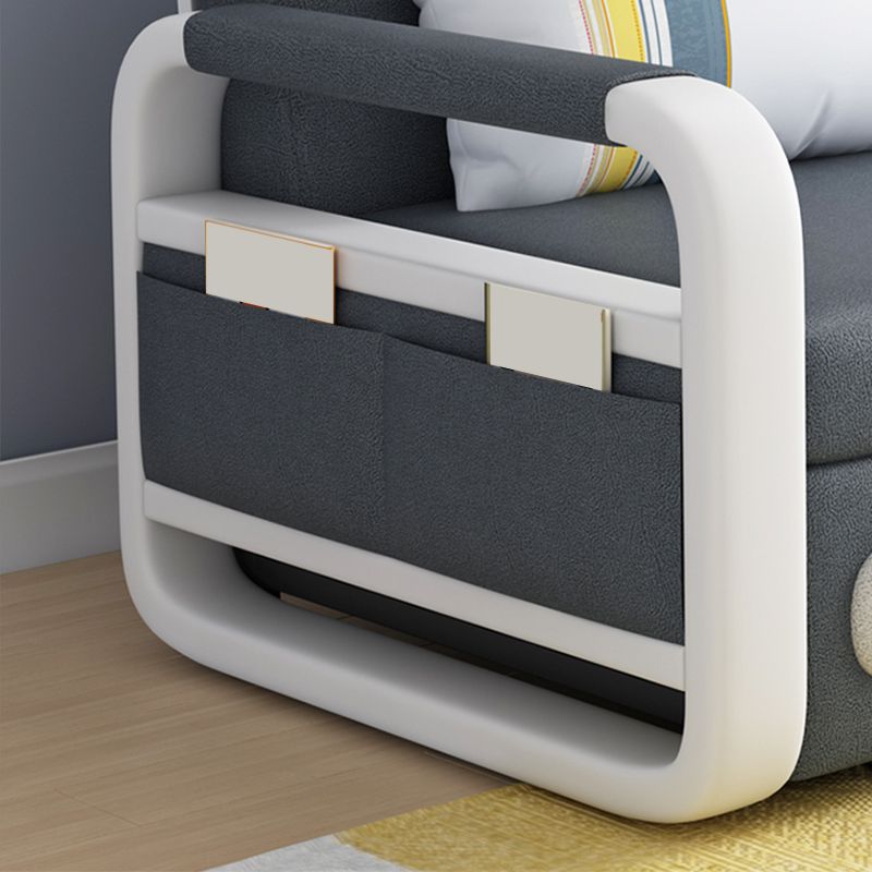 Divano in pelle in finto grigio letto 33.46 "divano a braccio quadrato largo