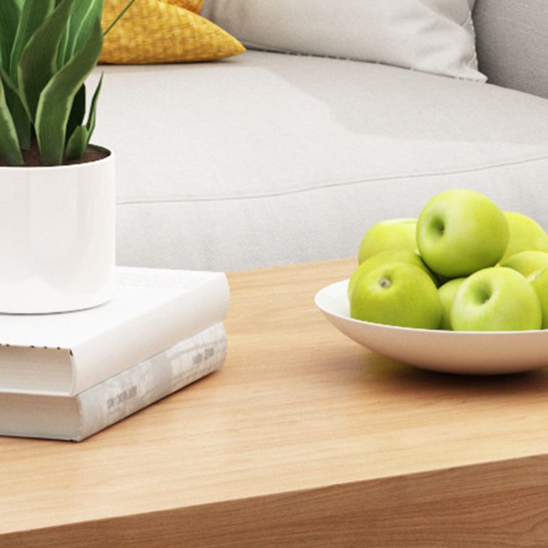 Tavolo da cocktail rettangolo scandinavo con top in legno massiccio e base di slitta di ferro