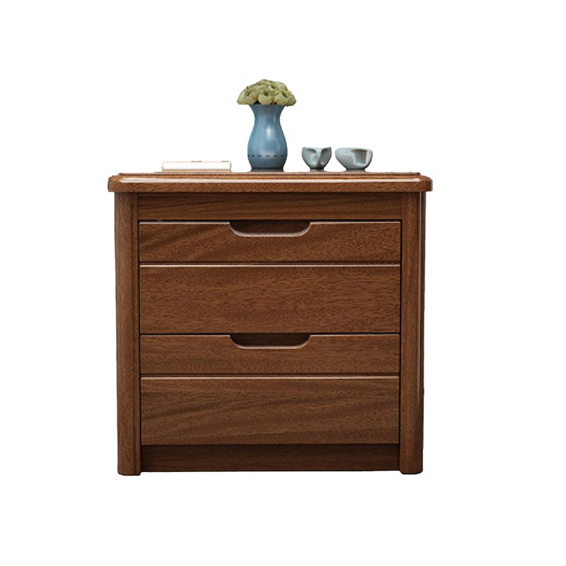 Rectángulo Cofre de acento de nogal marrón con cajones cofre moderno