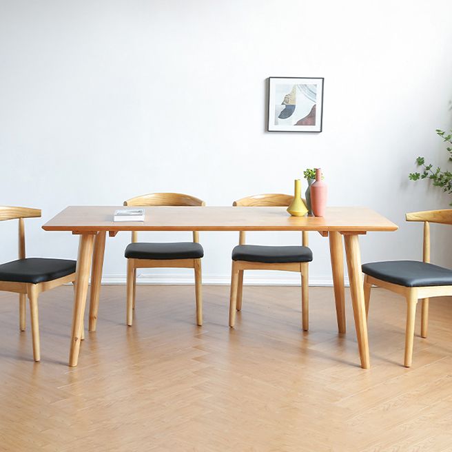 Solid Wood Dining Table Modern Brown Dining Table with 4 Legs Clearhalo 'Dining Tables & Seating' 'Dining Tables' 'dining_table' 'furn' 'furn_dining_table' 'Furniture' 'furniture_dining_table' 'Kitchen & Dining Furniture' 1200x1200_2fcf5116-2297-44da-83c3-bbb449665626