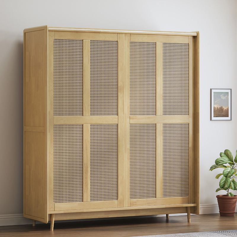 Moderno guardaroba in legno in legno in legno autoportante.