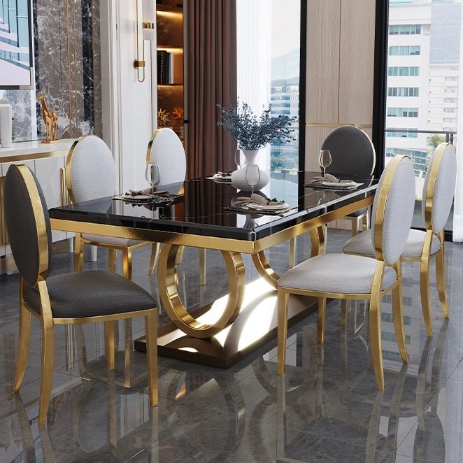 Rectangle Trestle Base Luxury Table Fixed Table with Marble Top Clearhalo ' dining_table' 'Dining Tables & Seating' 'Dining Tables' 'furn' 'furn_dining_table' 'Furniture' 'furniture_dining_table' 'Kitchen & Dining Furniture' 'kitchen&dining_furn' 'kitchen' 'kitchen_dining_table' 1200x1200_2fd07903-d661-424f-82b1-8354ecc6d860