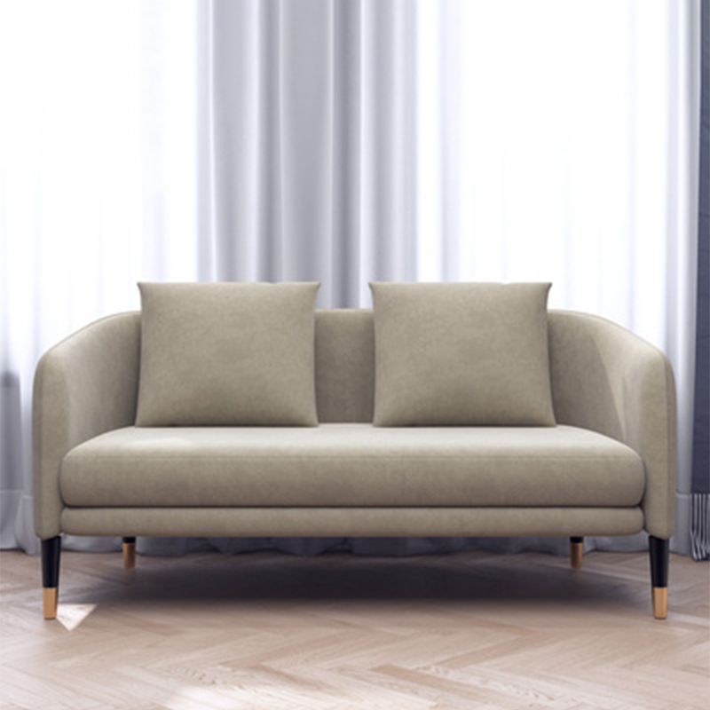 Slope Arm Sofa Fabric Settee Living Room Seating with Pillows