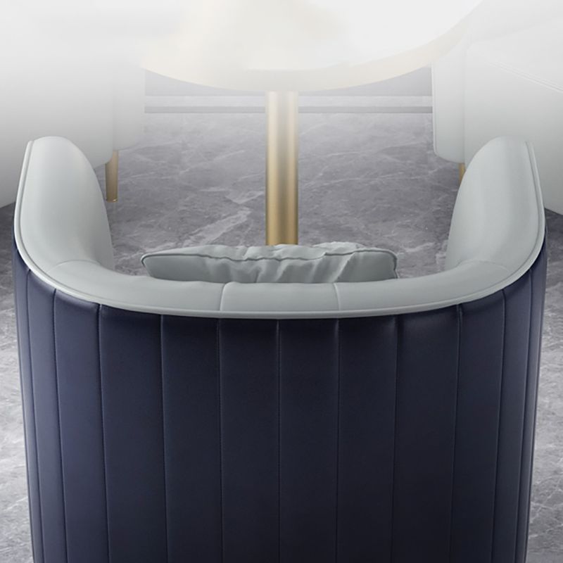 Pillow Back Arms Included Chair Gold Four Legs Barrel Accent Chair