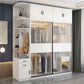 Modern Style Wardrobe White Colour Glass Wardrobe Closet With Drawer