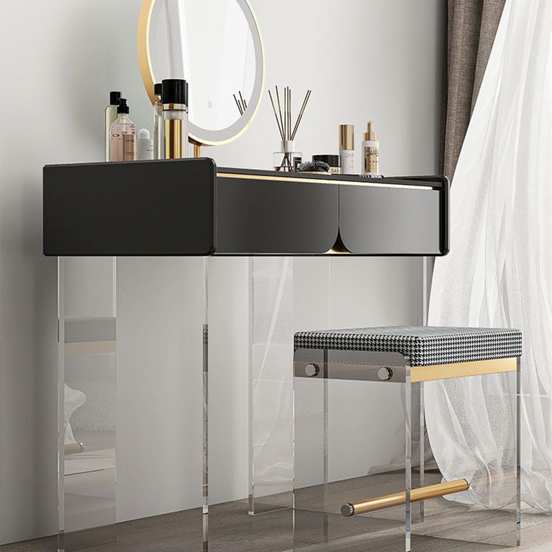 Zeitgenössischer 3 Schubladen Make -up Vanity Set Schwarz Waschtisch