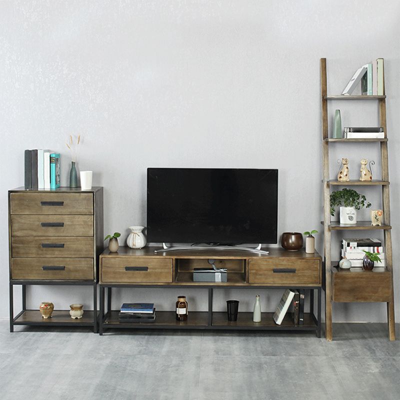 Industrial TV Media Console Solid Wood TV Stand with Drawers Clearhalo 'furn' 'furn_tv_stands_entertainment_centers' 'Furniture' 'Living Room Furniture' 'TV Stands & Entertainment Centers' 'TV Stands & Media Storage Furniture' 'tv_stands_entertainment_centers' 1200x1200_2fd5d0e6-dab1-4f17-88ea-608731333441
