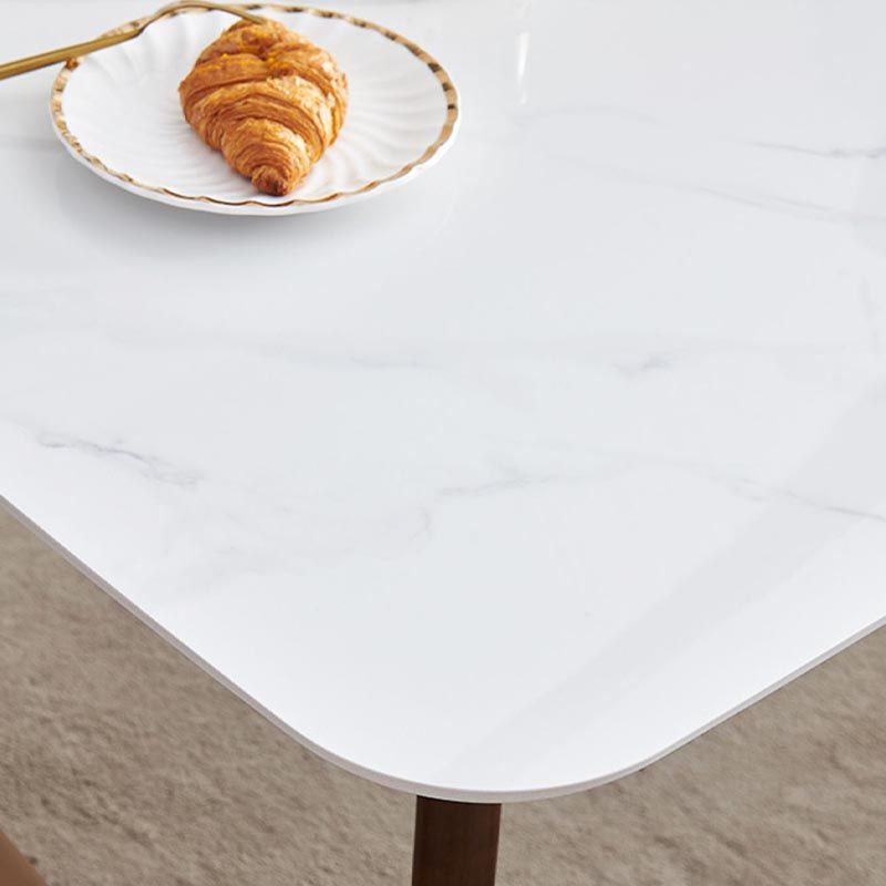 Mitte des Jahrhunderts Rechteck Esstisch Weißer Stein Top Stativ Basis Esstisch