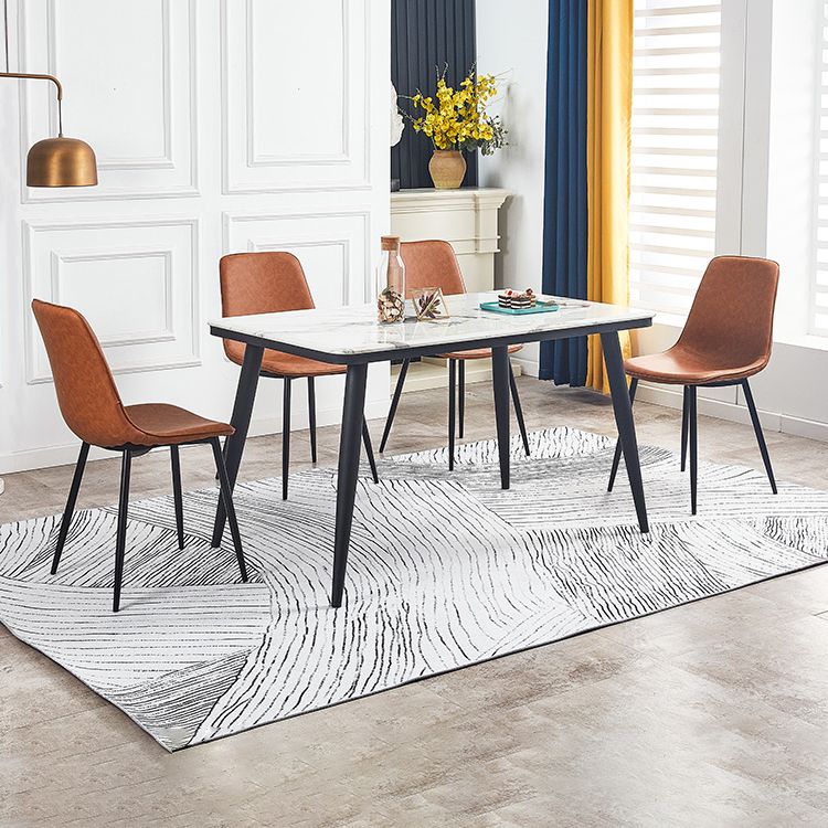 Macaron color Scandinavian Dining room Chair Leather Solid Back Side Chair Clearhalo ' kitchen&dining_furn' 'Dining Chairs' 'Dining Tables & Seating' 'dining_chair' 'Furniture' 'furniture_dining_chair' 'Kitchen & Dining Furniture' 'kitchen' 1200x1200_2fd666dc-7c16-42c3-a1a4-322f5f651299