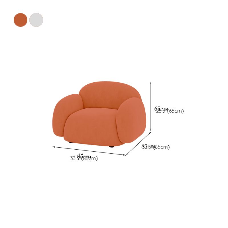 Contemporary Solid Color Velvet Sofa 33.46" Wide Square Arm Sofa