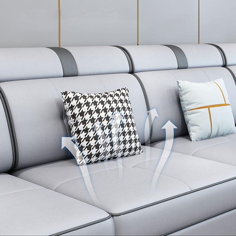 L-shape Sofa Faux Leather/Linen Sectionals with Reversible Chaise and Storage Clearhalo 'furn' 'furn_sectionals' 'Furniture' 'furniture_sectionals' 'Living Room Furniture' 'Sectionals' 1200x1200_2fd79835-81a6-401d-9493-d5102b6ba82d