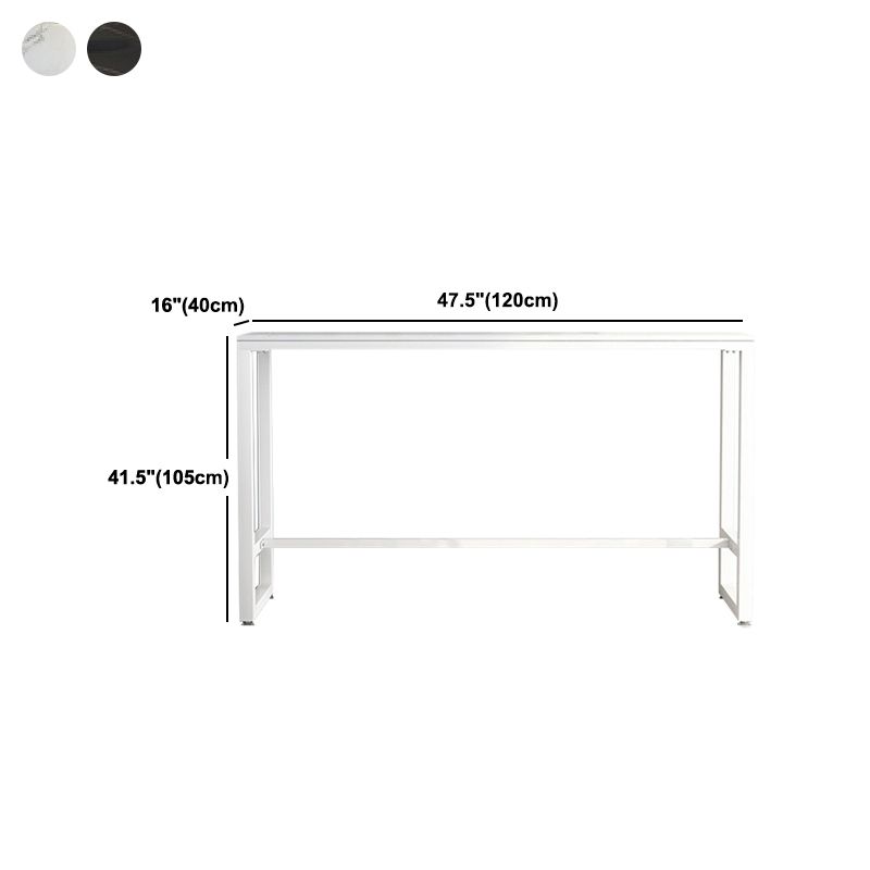 Table de comptoir de bar rectangulaire moderne Table de comptoir de bar en pierre avec pieds en métal