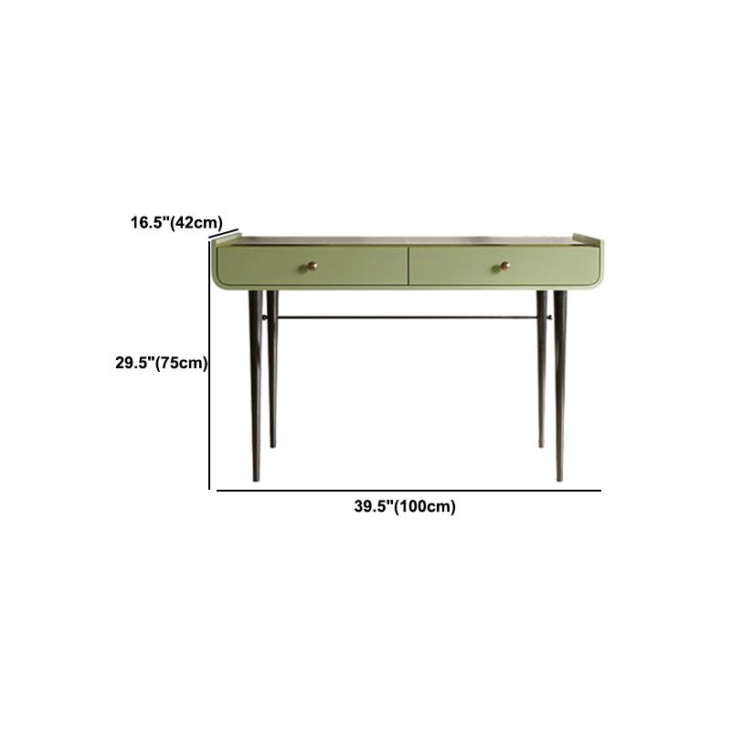 Tables de vanité verte de 16,53 "de largeur de largeur avec 2 tiroirs de rangement