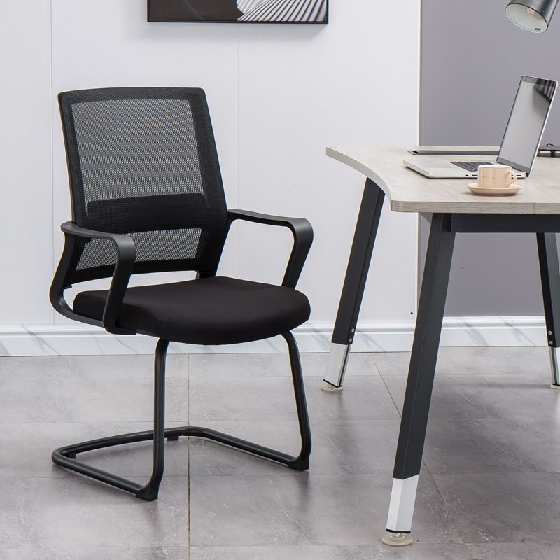 Modern Office Chair Black Adjustable Seat Height Fixed Arms Desk Chair Clearhalo 'furn' 'furn_office_chair' 'Furniture' 'Office Chairs' 'Office Furniture' 'office_chair' 1200x1200_2fdac737-31b8-4604-bd08-aaf8b055fcc9