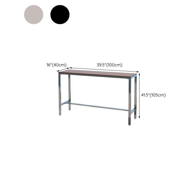 Industrial Metal and Wood Bar Table Outdoor Rectangle Bar Table with Trestle Base Clearhalo 'Bar Furniture' 'Bar Tables' 'bar_tables' 'furn' 'furn_bar_tables' 'Furniture' 'Kitchen & Dining Furniture' 1200x1200_2fdb0d08-8200-460e-bdde-6dd84f17a339