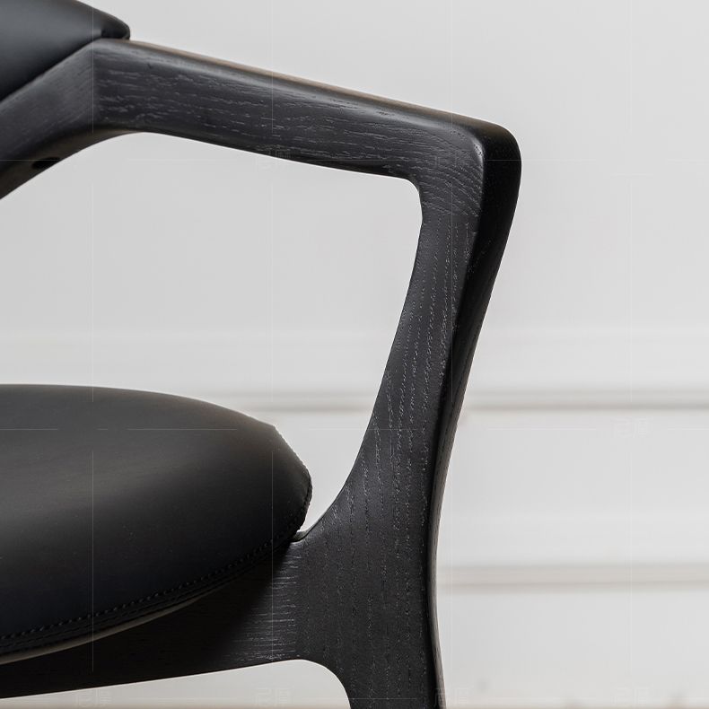 Leder gepolsterte Esstuhl massiv Holz Frame Essarm Stuhl