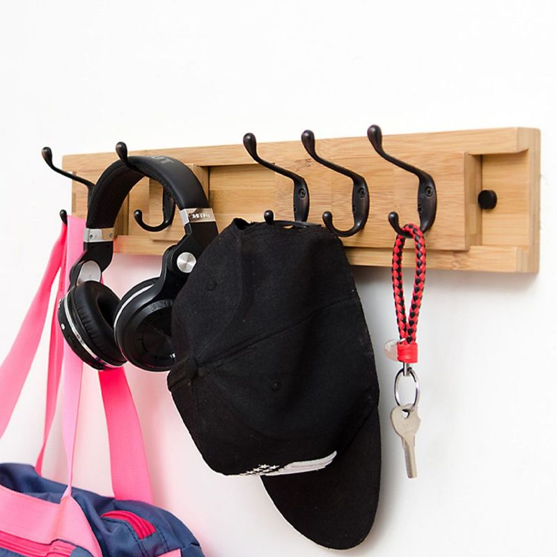 Muur gemonteerde hal boom midden eeuw moderne houten halboom met metalen haak