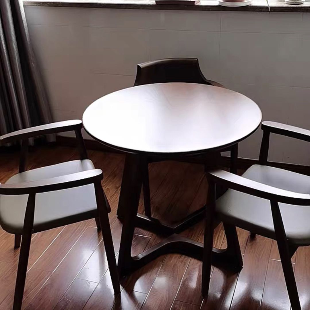 Round Wood Color Dining Table Solid Wood Table Modern with Double Pedestal Clearhalo ' dining_table' 'Dining Tables & Seating' 'Dining Tables' 'furn' 'furn_dining_table' 'Furniture' 'furniture_dining_table' 'Kitchen & Dining Furniture' 'kitchen&dining_furn' 'kitchen' 'kitchen_dining_table' 1200x1200_2fdc179c-78bd-42bf-a96a-237bb27db3e6