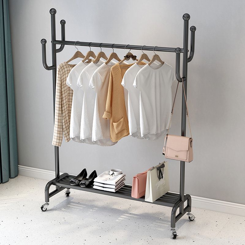 Metal Coat Hanger Hanging Metal Coat Rack Rail Entryway Kit with Shelf Clearhalo 'Entry & Mudroom Furniture' 'furn' 'furn_hall_tree_coat_racks' 'Furniture' 'Hall Trees & Coat Racks' 'hall_tree_coat_racks' 1200x1200_2fdccb70-1c4a-4655-9a80-1e97d7ac8a80