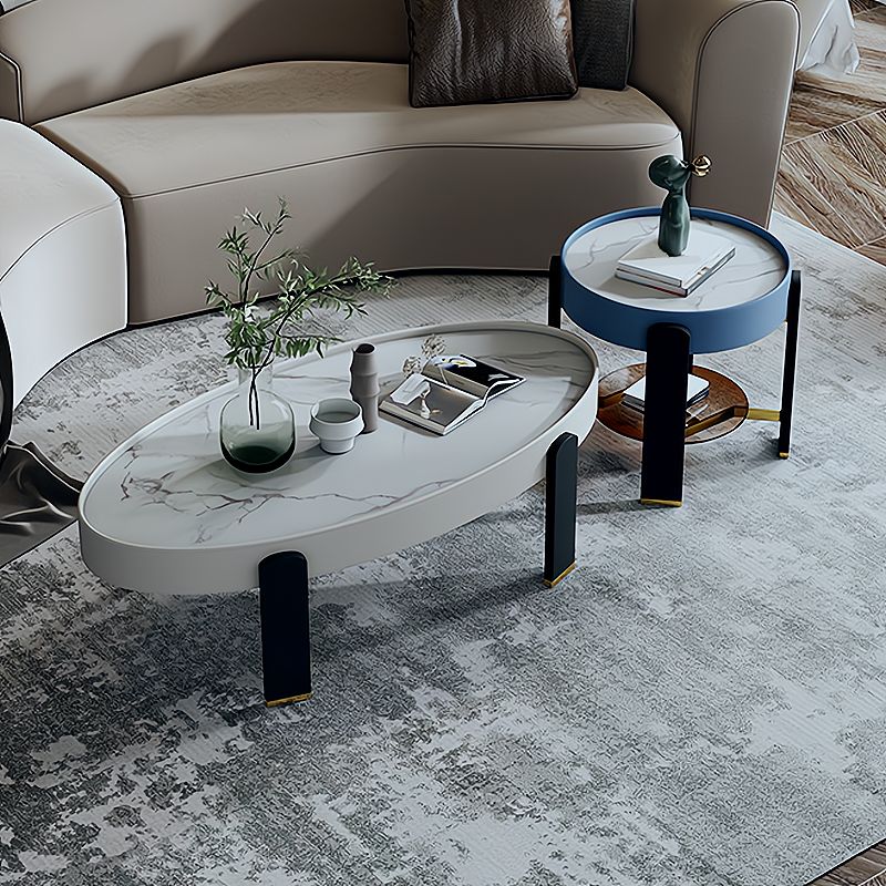 スレートモダンコーヒーテーブル1リビングルーム用のシングルカクテルテーブル