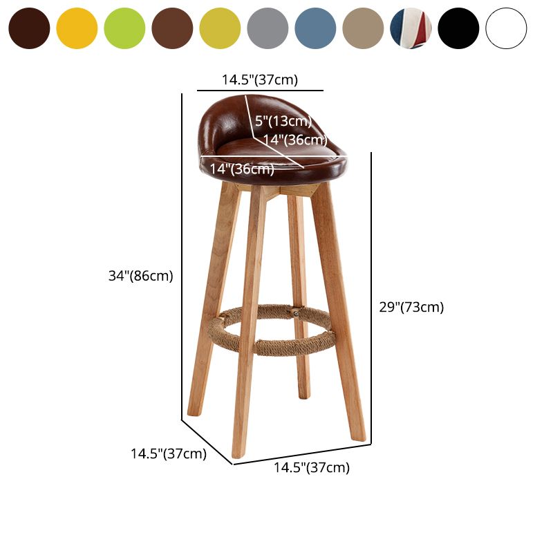 Scandinavian Wood Kitchen Dining Room Armless Stool Low Back Bar Stool Clearhalo 'Bar Furniture' 'Bar Stools' 'bar_stools' 'Furniture' 'furniture_bar_stools' 'Kitchen & Dining Furniture' 1200x1200_2fe2f1ae-d068-4957-98e9-55d2d770a74e