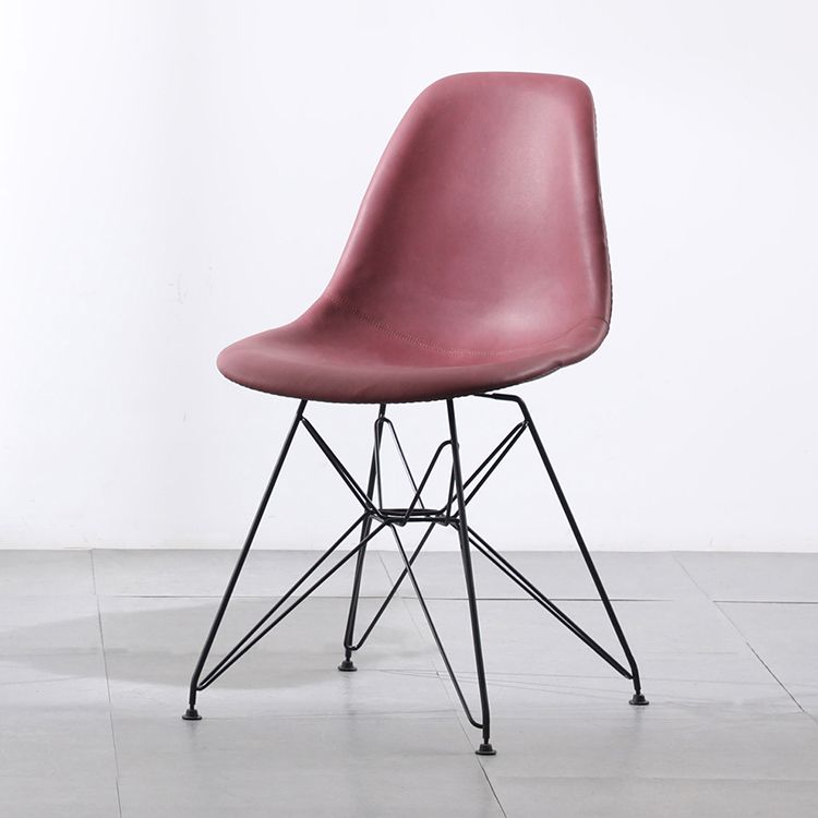 Industrial Design Leather Armless Dining Side Chairs Solid Back Dining Side Chair Clearhalo ' kitchen&dining_furn' 'Dining Chairs' 'Dining Tables & Seating' 'dining_chair' 'Furniture' 'furniture_dining_chair' 'Kitchen & Dining Furniture' 'kitchen' 1200x1200_2fe301c6-2bf2-46fe-a6f8-6b7a33cf2cec