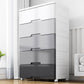Contemporary Plastic Storage Cabinet for Bedroom Grey Cabinet with Drawers