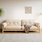 Solid Wood Tufted Settee Flared Arm Beige Cushions Sofa -39.4" H Clearhalo 'furn' 'furn_sofas' 'Furniture' 'Living Room Furniture' 'Sofa' 'sofas' 1200x1200_2fe4a842-4cd5-4142-a1fb-744aa236ccc0