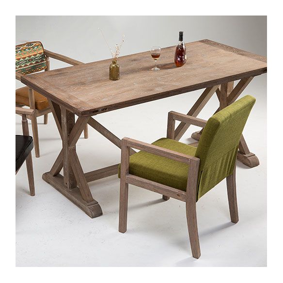 Farmhouse Rubberwood Open Arm Chair Leather Matte Finish Dining Chair Clearhalo ' kitchen&dining_furn' 'Dining Chairs' 'Dining Tables & Seating' 'dining_chair' 'Furniture' 'furniture_dining_chair' 'Kitchen & Dining Furniture' 'kitchen' 1200x1200_2fe5a3fa-1555-4d51-80ce-ab0f93a31dd7