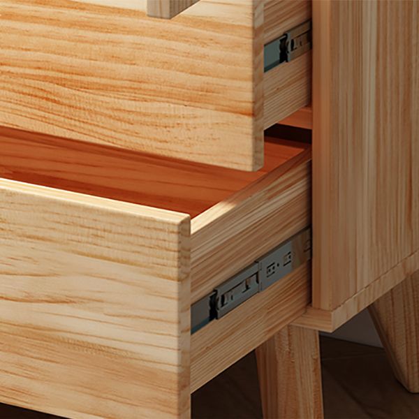 Pine Wood Glass Paned Accent Cabinet 47.6" Tall Natural Storage Chest Clearhalo 'Cabinets & Chests' 'cabinets_chests' 'furn' 'furn_cabinets_chests' 'Furniture' 'Living Room Furniture' 1200x1200_2fe5d71a-80e0-4440-bcaa-982eda2ee955