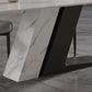 Sintered Stone Top Luxury White Table Rectangle Dining Table with Double Pedestal Clearhalo 'Dining Tables & Seating' 'Dining Tables' 'dining_table' 'furn' 'furn_dining_table' 'Furniture' 'furniture_dining_table' 'Kitchen & Dining Furniture' 'kitchen' 'kitchen_dining_table' 1200x1200_2fe5ea31-6b49-4adc-a360-9aaddb10204a
