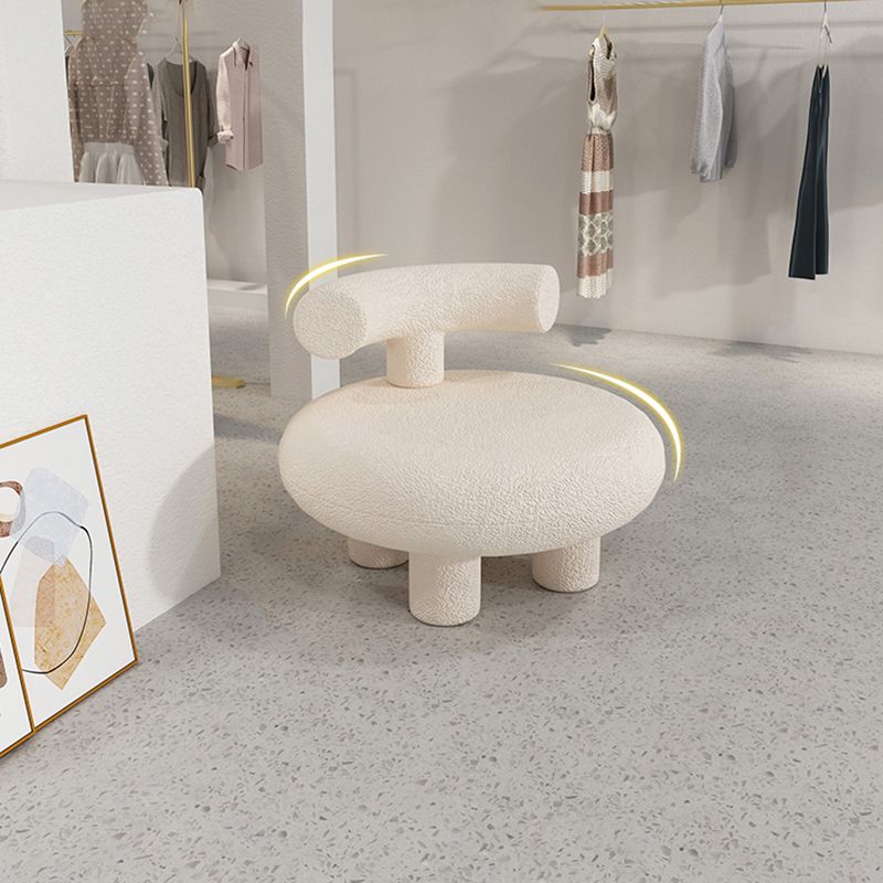 Scandinavian White Wool Parsons Chair with Fixed Back and 4 Legs Clearhalo 'Accent Chairs' 'accent_chairs' 'Chairs & Seating' 'furn' 'furn_accent_chairs' 'Furniture' 'Living Room Furniture' 1200x1200_2fea6f48-e835-40a0-9eb6-deceb4c768c9