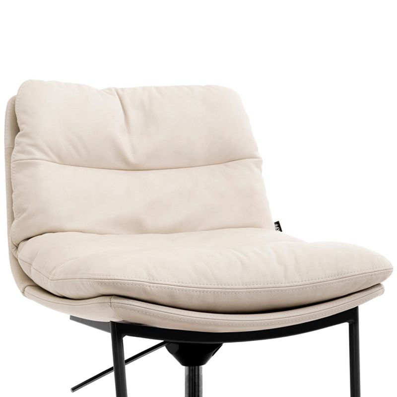 Contemporary Style Armless Barstool Leather Adjustable Height Bar Stool