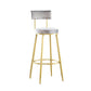 Modern Upholstered Counter Stool Bar-height Low Back Bar Stool with Metal Base