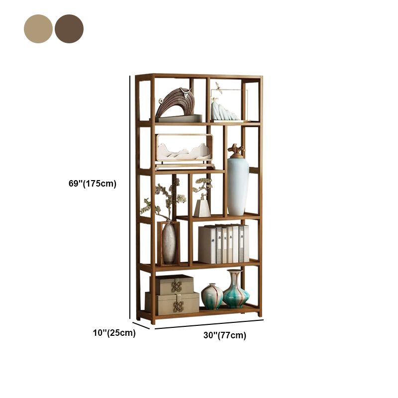 Contemporary Brown Etagere Libro scaffale aperto libreria verticale con cassetti