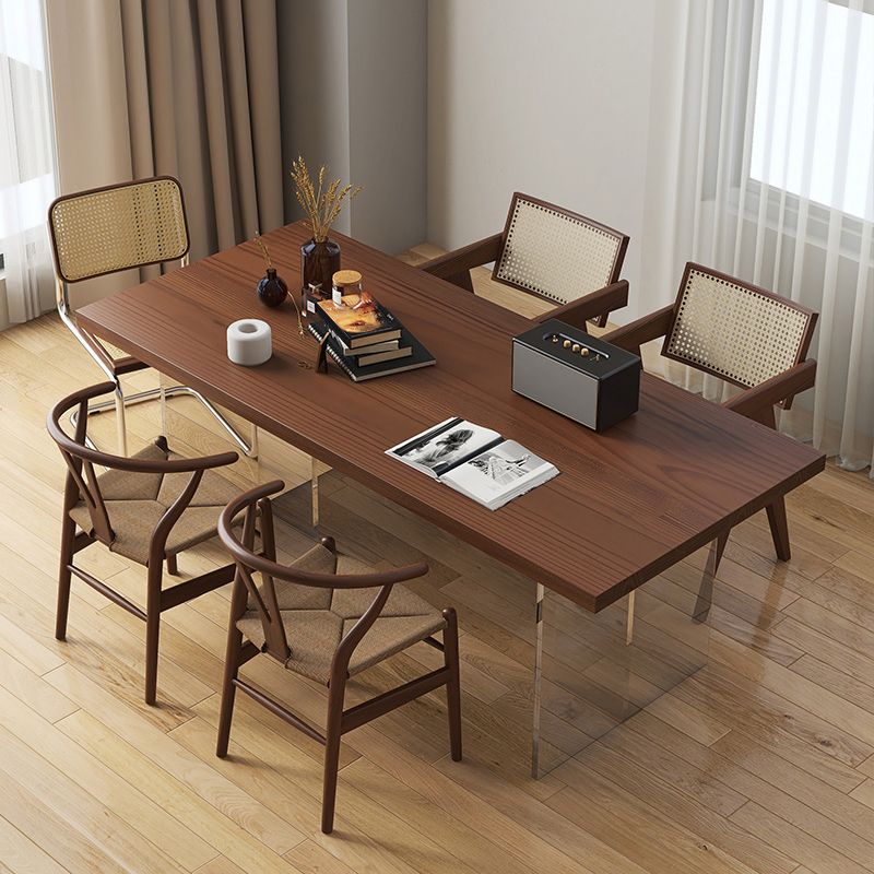 Modern Rectangle Wood Dining Table 1/2/6/7 Pieces Dining Set for Kitchen