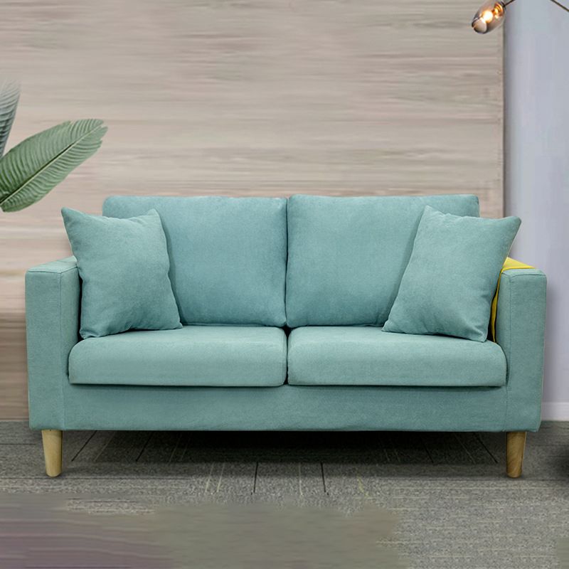 Modern Style Solid Wood Base Namib Material Cushion with Pillow Rectangular Sofa Clearhalo 'furn' 'furn_sofas' 'Furniture' 'furniture_sofas' 'kitchen' 'kitchen_sofas' 'Living Room Furniture' 'Sofa' 'sofas' 1200x1200_2ff16efa-716a-4cc6-b01f-cc07a9bdcbce